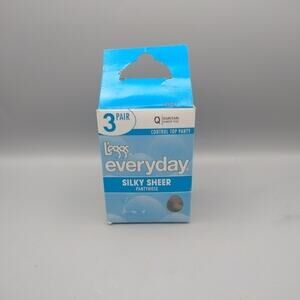 L'eggs Everyday Control Top Silky Sheer Q Suntan Sheer Toe Pantyhose Vintage